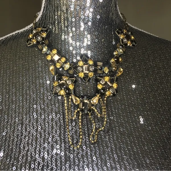 New Free People Black Suede Jeweled Choker Collar - Image 5