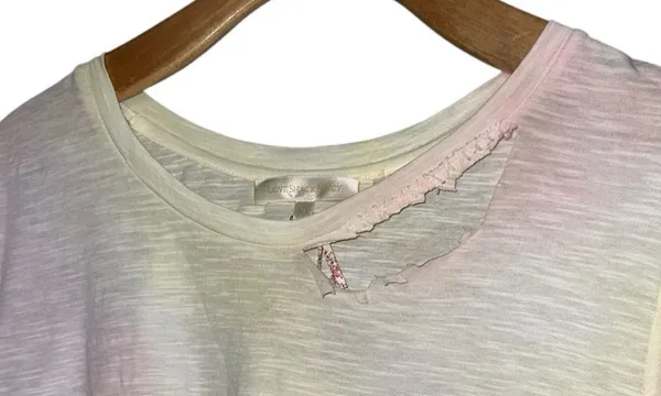 LoveShackFancy Women’s Size M Pastel Tie Dye Print Scoop Neck T-Shirt - Image 3
