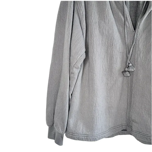 Aerie Easy Street Sweatshirt XS Gray Oversized Slouchy Tunic Tassel Coastal Boho - Image 6