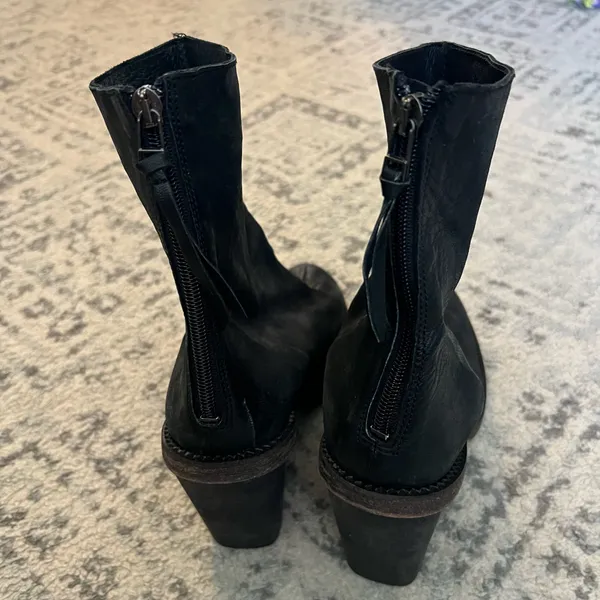 Free People Black Leather Ankle Boots - Image 4
