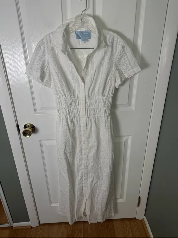 Hill House The Jamie Nap Dress in White Broderie Voile XS - Image 2