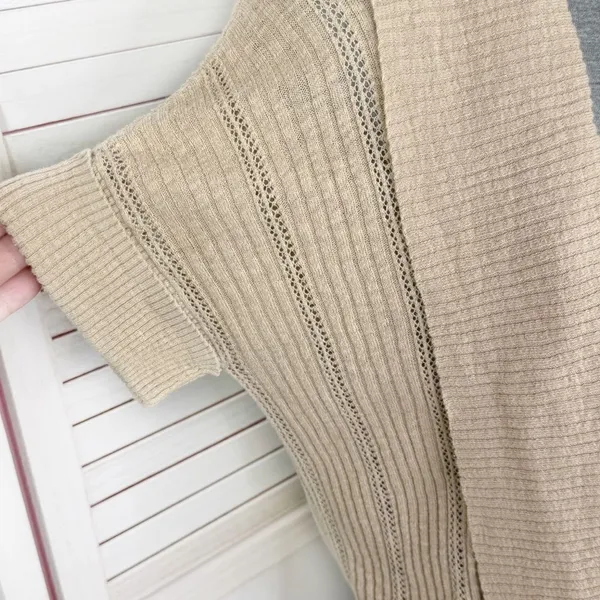 Dress Barn Vintage Open Front Cardigan Topper‎ Sweater Tan Small - Image 6