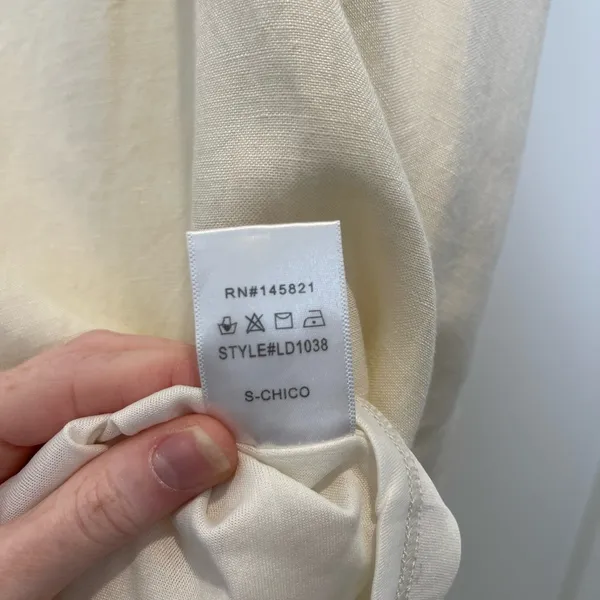 Listicle Cream colored Puff Sleeve Dress - Image 9