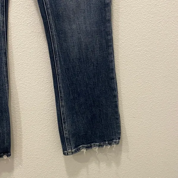 BKE Dark Blue Distressed Slim Fit High Rise Boot Cut Jeans - 30 - Image 5
