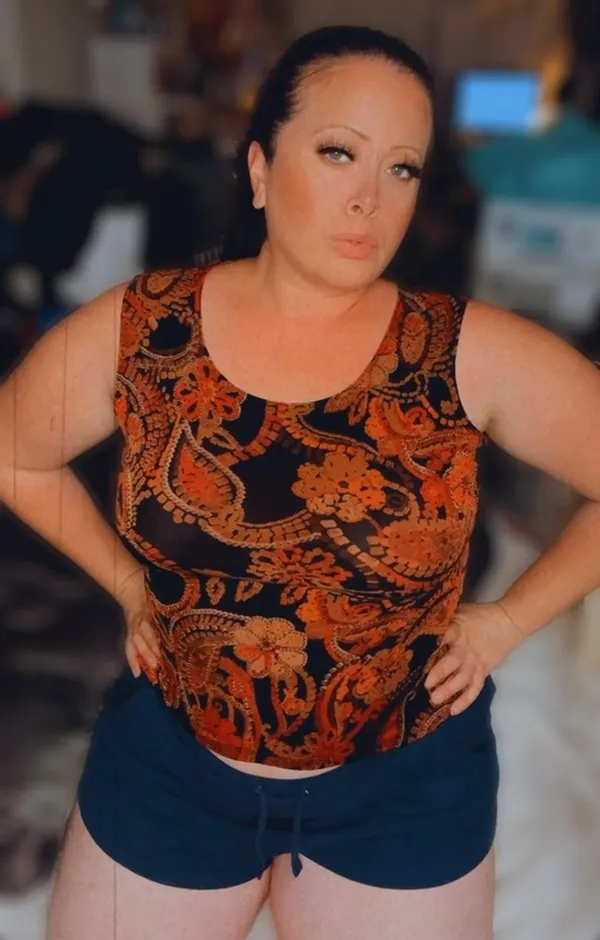 Notations MD Floral Orange Red Tank Top Blouse - Image 5