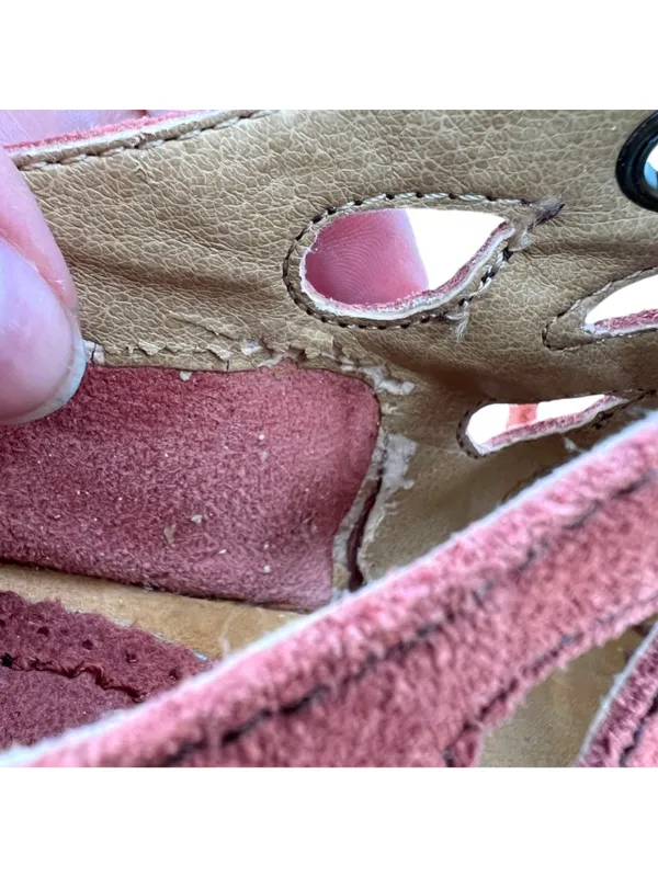Anthropologie Latigo Cabo Suede Pump Chunky Wooden Heel Terracotta Cutout Size 9 - Image 8