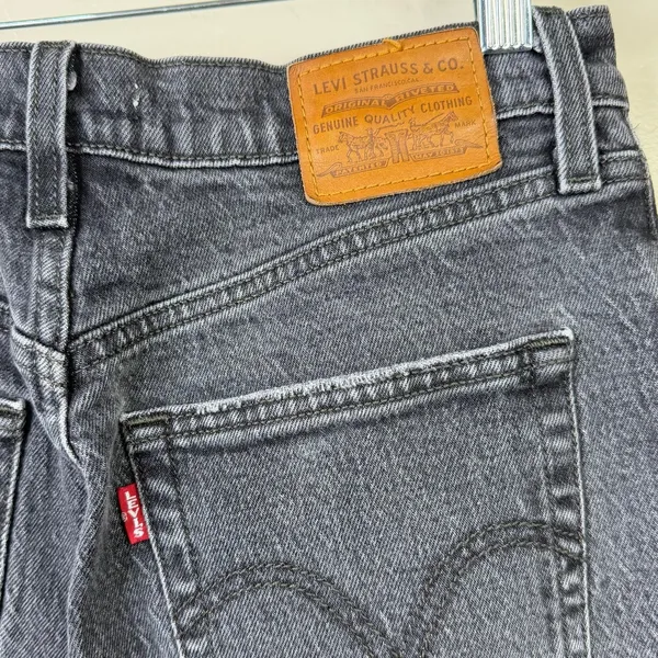 Levi's Black Vintage Wash Ribcage Straight Highest High Rise Ankle Denim Jeans - Image 8
