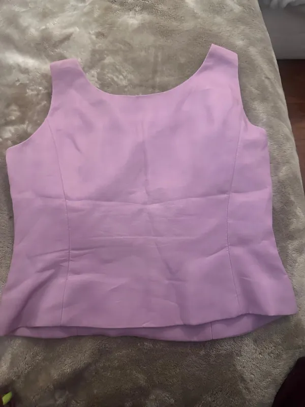 Vintage Kasper lilac purple beaded top - Image 4