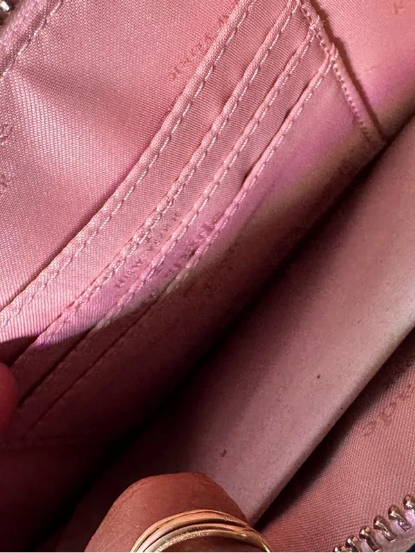 kate spade Pink Saffiano Wristlet Pouch with Gold Logo - Image 5