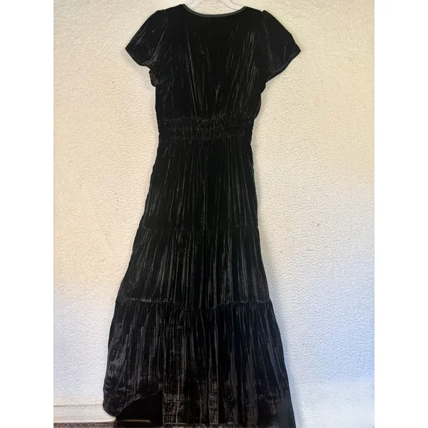 Dear John Dress Womens‎ Small Black Maxi Velvet Smocked Witchy Goth Whimsygoth - Image 2