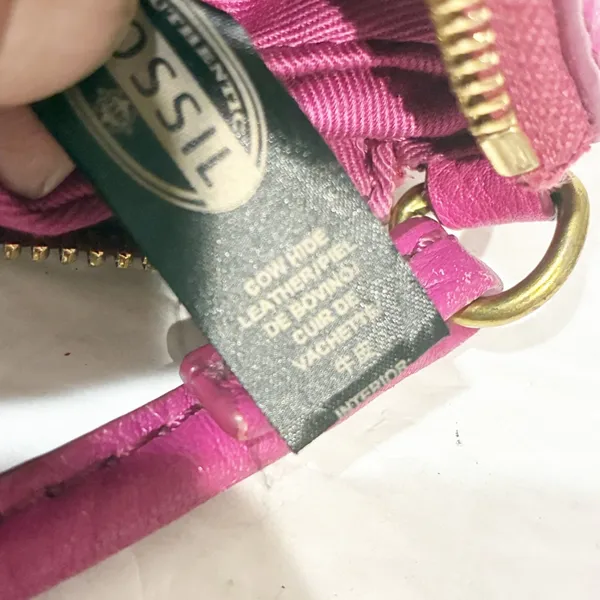 Fossil Erin Fuschia Pebbled Leather Bag‎ Top Zip Multi-Pocket Crossbody Bag - Image 4