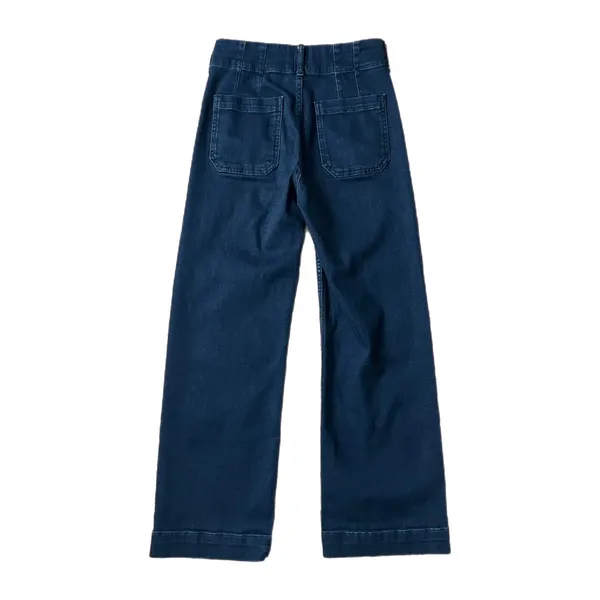 Maeve Anthropologie The Colette Wide Leg High Rise Jeans Indigo Blue Size 25T - Image 4