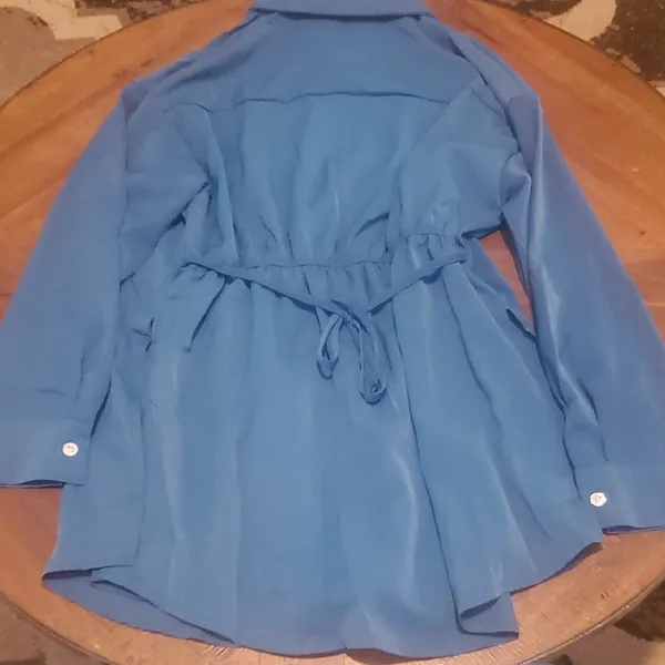 Elegant Blue Romper Dress Size M - Image 4