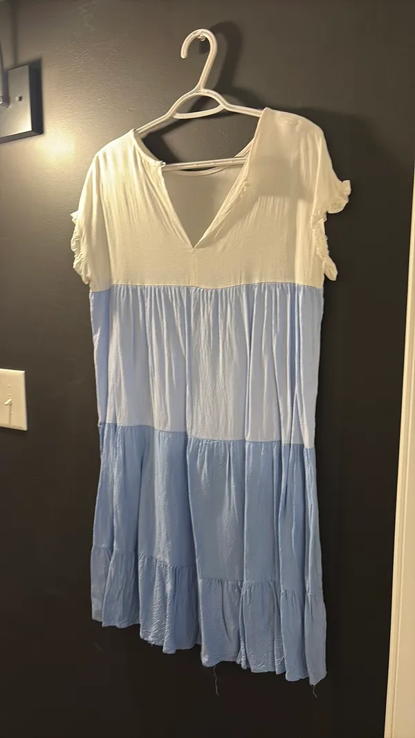 Blue Color Block Dress Size L - Image 2