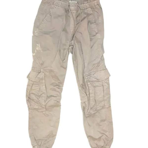 Garage Cargo Jogger Pant Size XS Taupe Khaki Utility Performance Bleach Stained - Image 2