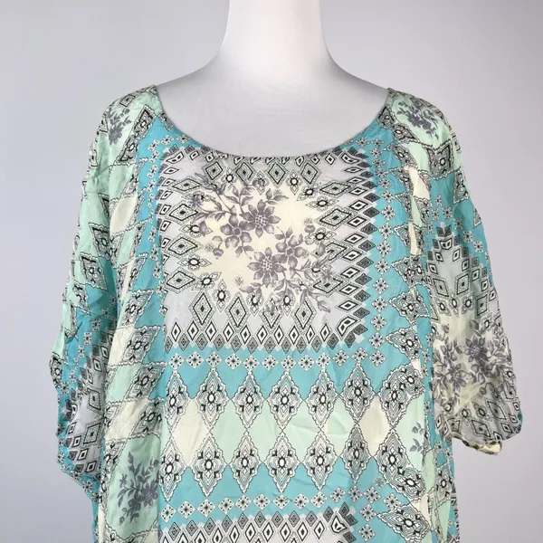 NWOT Johnny Was Arroyo Ice Floral Paisley Long Tunic Shirt Blouse Size L - Image 3