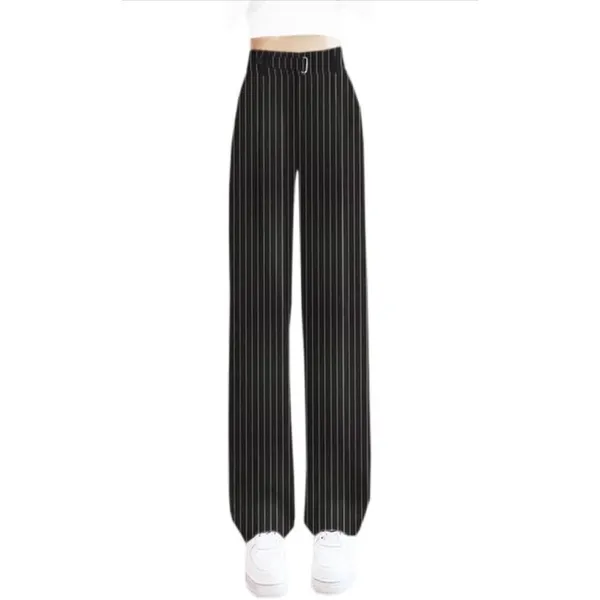 NEW Black Striped Wide Leg Pants Career Straight M 28” inseam - Image 4