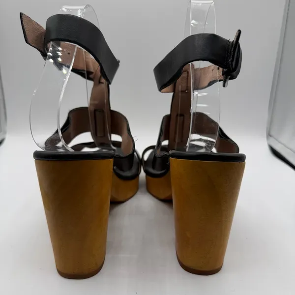 Madewell Irving Black Leather T Strap Platform Clog Heels Women’s 9.5 F0089 - Image 4