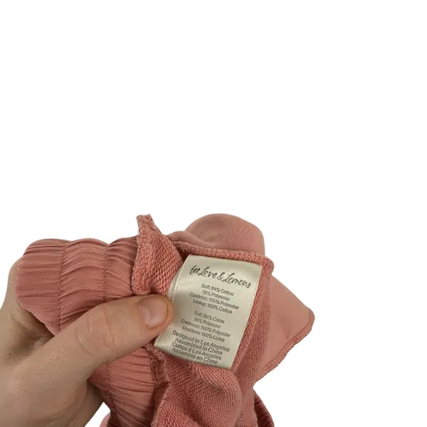 For Love &‎ Lemons Morgan Sweat Shorts Terry Cotton Salmon Pink Womens XL - Image 7