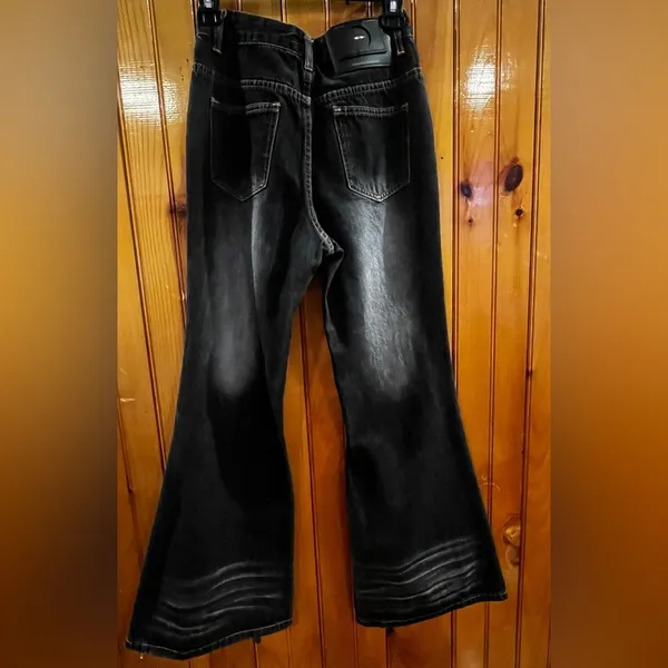 Terra Incognita Denim Black Washed Flared Bell Bottoms Unisex Size Xs - Image 2