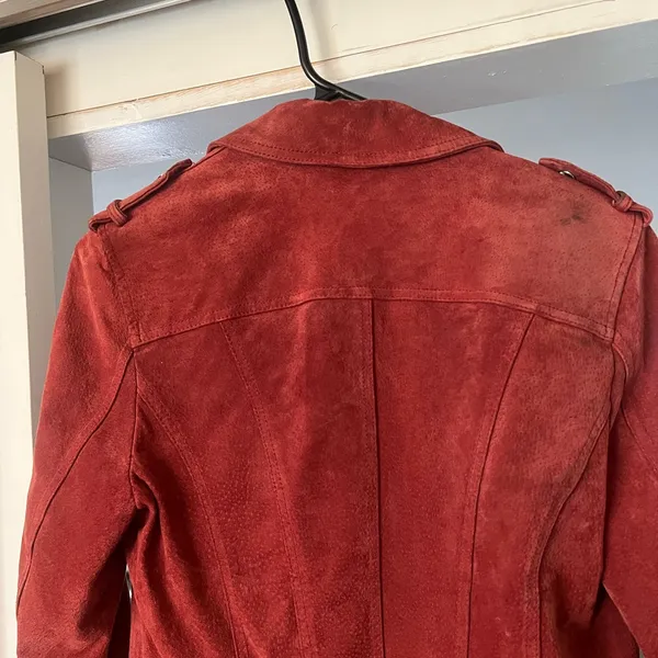 Vero Moda Used Red suede leather jacket - Image 5