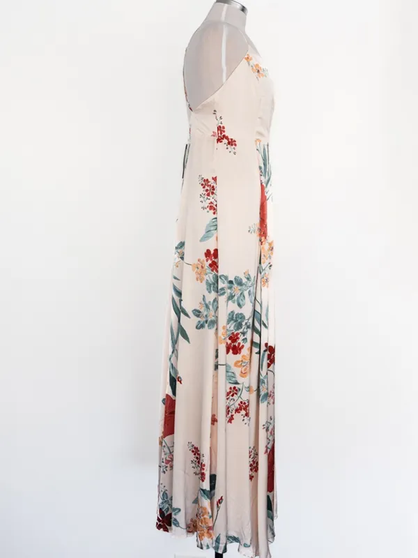 Lulus - Still The One Floral Faux Wrap Gown In‎ Cream Floral Print - Image 5