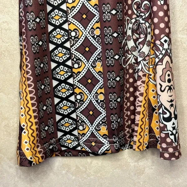 Patterned Stretch Flare Pants Multi Size M - Image 2