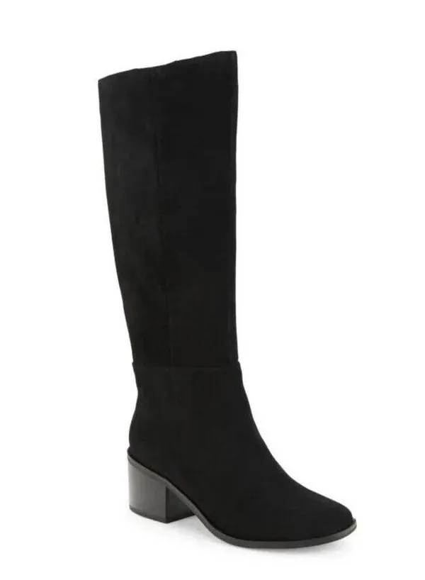 New $199 Black Womens 8 Splendid Abby Suede Leather Boots Tall Knee NWT - Image 7