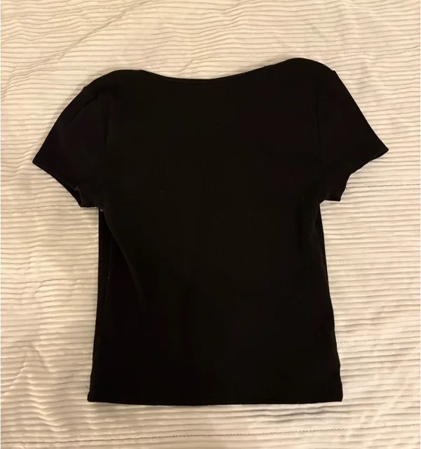 Black scoop neck top - Image 2