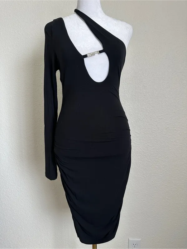 I.AM.GIA Silene One Shoulder Cut Out Ring Detail Bodycon Mini Dress in Black S - Image 10