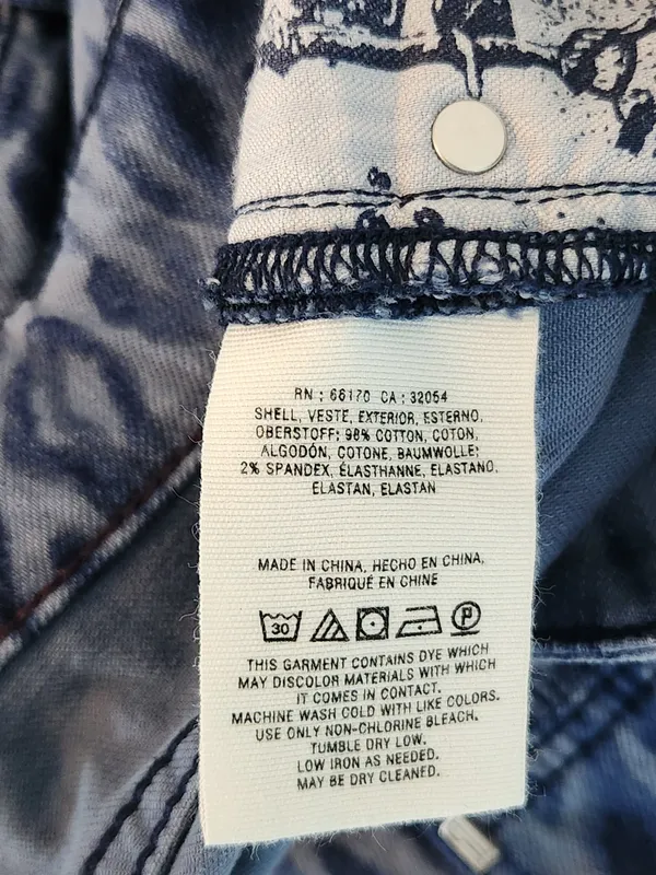 Pilcro Blue Leopard Print Mid-Rise Skinny Jeans Size 32/Size 14 - Image 13