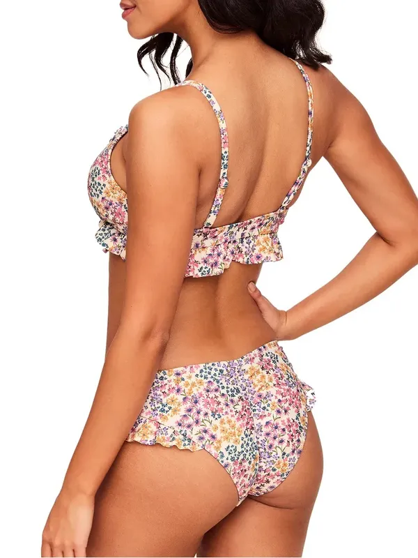 Adore Me Pink Multi Floral Ruffle Tie-Front Bikini Set - Image 3