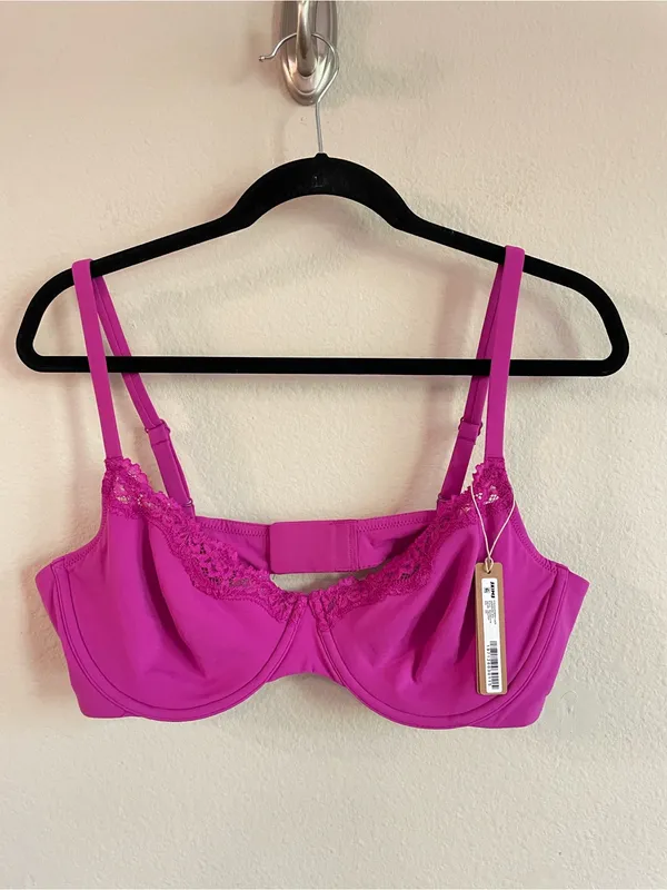 SKIMS Fits Everybody Lace Underwire Bra in Lollipop Size 40C NEW - Image 2