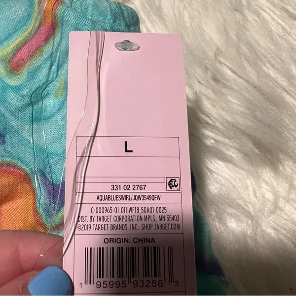 Wild Fable Women's Size XS Swirl Marble Halter Crop Top Aqua Blue Woven Smocked - Image 12