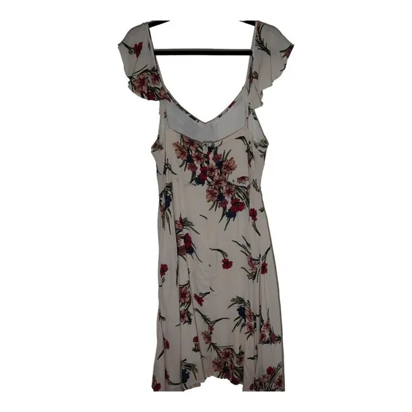 Lulus Floral Flutter Sleeve‎ Midi Dress Women XL Pink Flowy Romantic Boho - Image 9