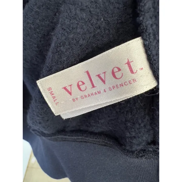 Velvet by Graham & Spencer VLVT Navy Blue Puff‎ Sleeve Cotton Sweatshirt Small - Image 7