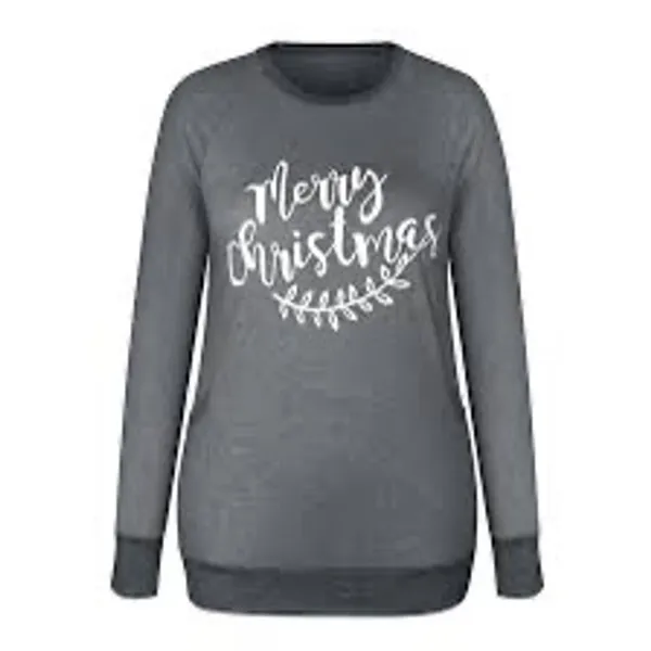 plus size long sleeve merry Christmas sweatshirt - Image 3