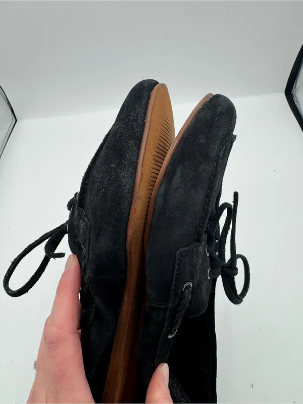 Lucky Brand Shoes Womens Size 7.5 Black Suede Boat Flats Moc Toe LK-TINEERA - Image 7