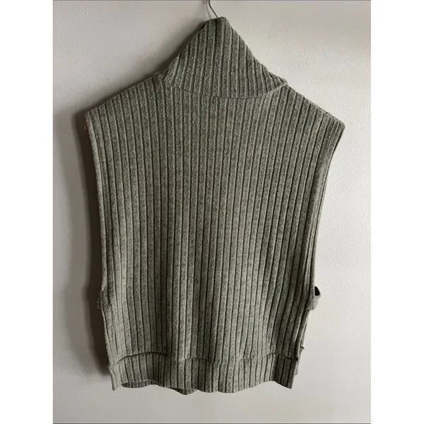 SHEIN Ribbed Turtleneck Side Slit Sweater Vest Size S - Image 5