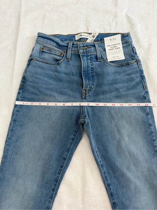 Madewell The Stretch Flare Crop Jeans High Rise Blue Size 25 NWT - Image 9