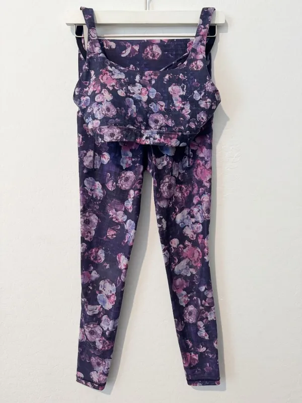 Athleta‎ Matching Set Size XS Floral Leggings Sports Bra Outfit Soft Bloomcore - Image 13