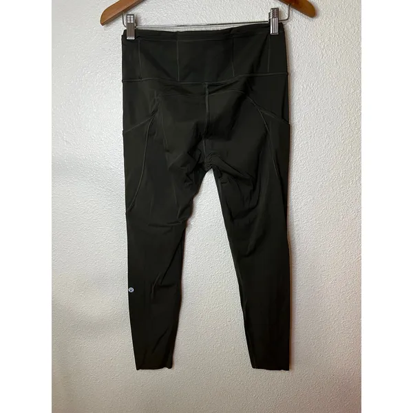 Lululemon Fast and Free Tight II 25" Non-Reflective Nulux in Dark Olive Green 8 - Image 3