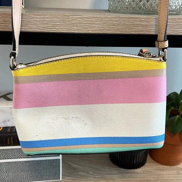 Kate Spade Adjustable Strap Stripe Crossbody/ Purse - Image 4