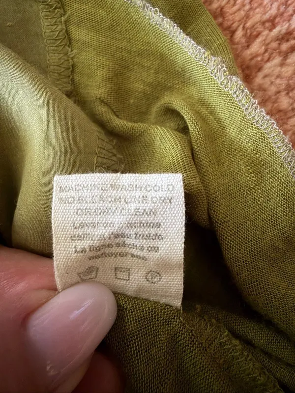 TINY Anthropologie Olive Green Embroidered Roll Tab Tunic Blouse S - Image 8