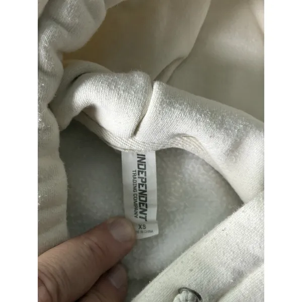 Independent Trading Co‎ Spring Hill Retro Graphic Hoodie Cream Womens XS - Image 5
