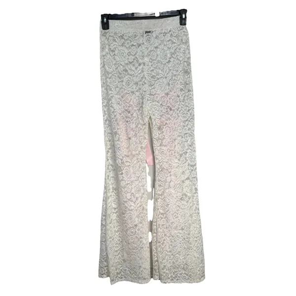 Love Highlight Cream‎ Lace Bohemian Bell Bottom Pants Size Large 28" waist - Image 8