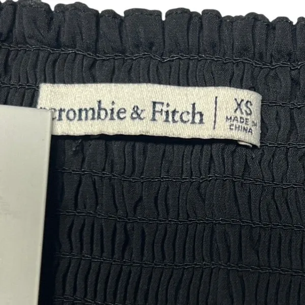 Abercrombie‎ & Fitch Sweetheart Long Sleeve Cropped Corset Top XS Black EUC - Image 7