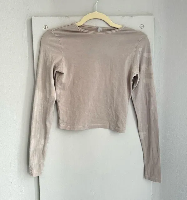 SKIMS Stone Vintage Cropped Long Sleeve S - Image 4