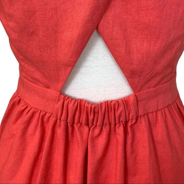 Market & Spruce NWT Halter Dress Linen Coral Linen Cotton Women's Size Medium - Image 14