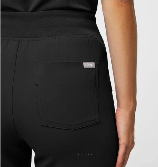 Figs High Waisted Zamora Jogger Scrub Pants - Black - Image 3